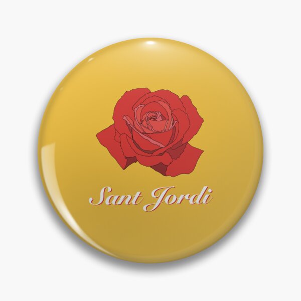 Item preview, Red red rose with the white text SANT JORDI (Saint George) to celebrate the day of the book and the rose on April 23rd designed and sold by Martapp.