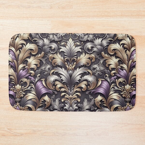 Item preview, Matte Purple With Gold & Silver Damask designed and sold by DesignsByPrnces.