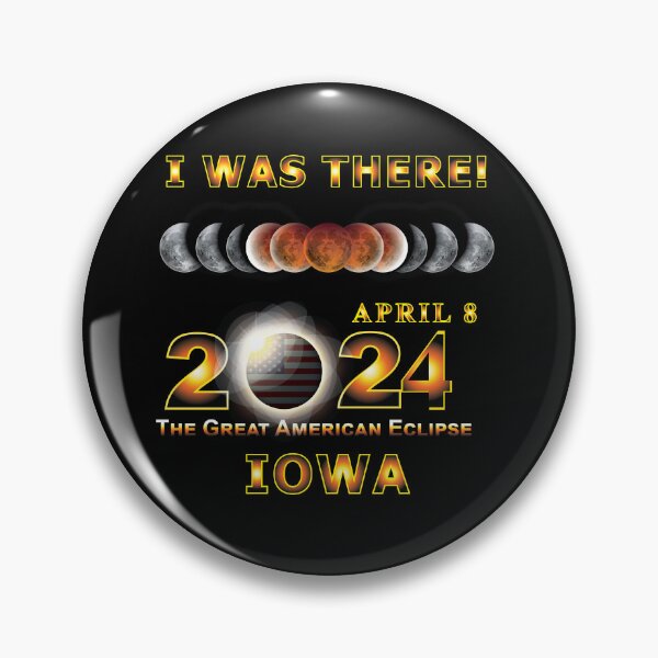 Artikelvorschau, Totale Sonnenfinsternis – 2024 – Ich war dort mit gelber Umrandung – IOWA entworfen und verkauft von Military Insignia Products.