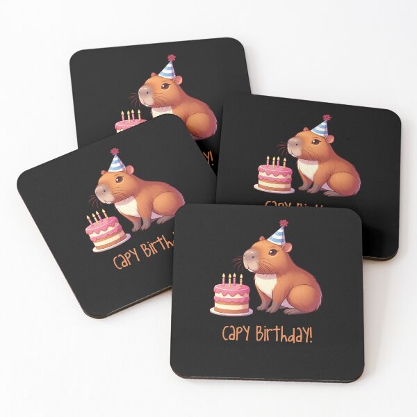 Item preview, Cappy Capy Birthday Capybara Kawaii  designed and sold by These_Prints.