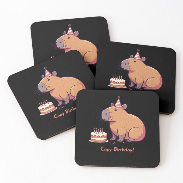 Item preview, Cappy Capy Birthday Capybara Kawaii  designed and sold by These_Prints.