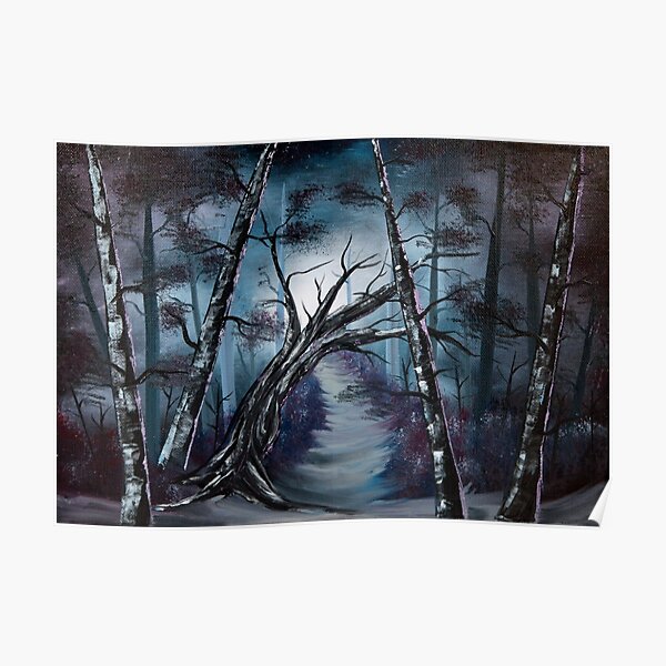 "The haunted forest" oil painting. Poster