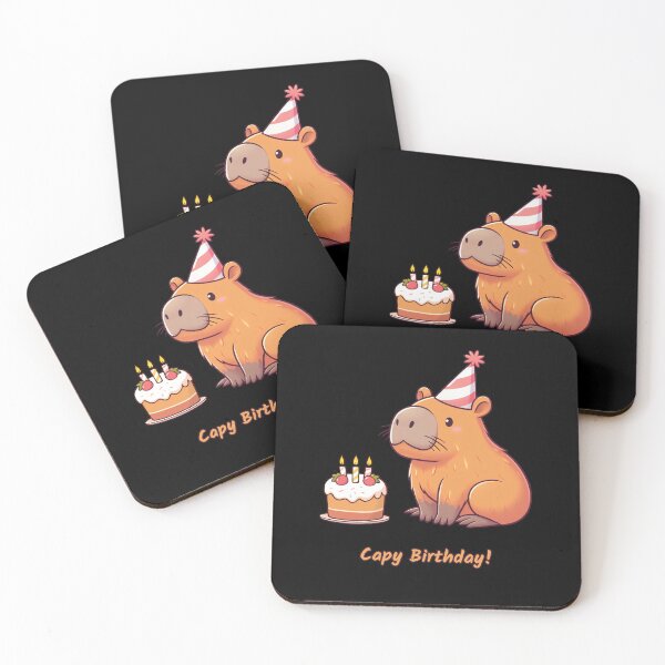 Item preview, Cappy Capy Birthday Capybara Kawaii  designed and sold by These_Prints.