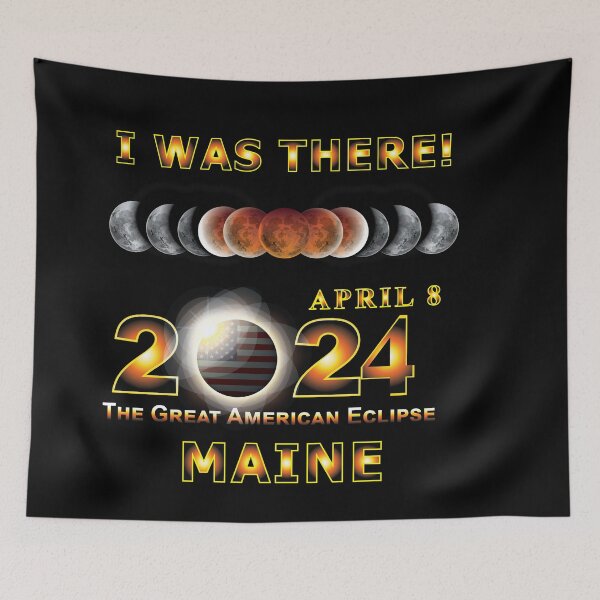 Item preview, Total Eclipse - 2024 - I was There w Yellow Outline - MAINE designed and sold by Military Insignia Products.