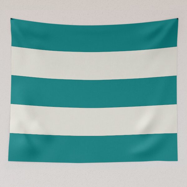 Item preview, Large TEAL GREEN and CREAM HORIZONTAL STRIPES designed and sold by RachelMacht.