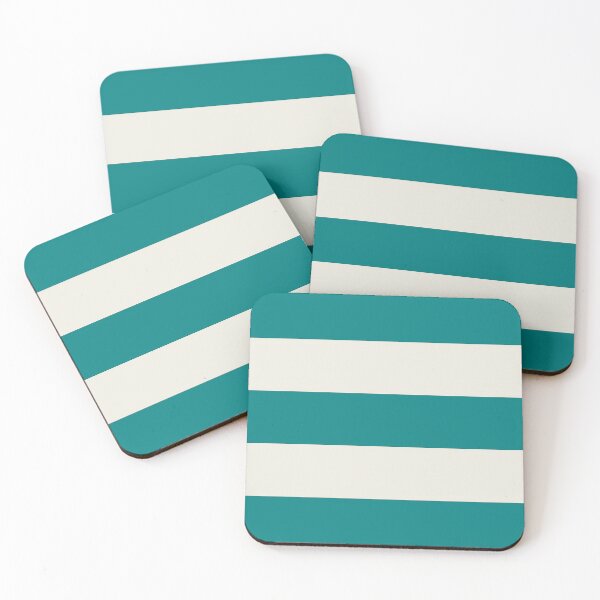 Item preview, Large TEAL GREEN and CREAM HORIZONTAL STRIPES designed and sold by RachelMacht.