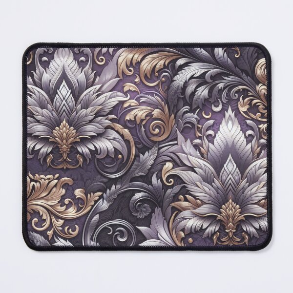 Item preview, Matte Purple With Gold & Silver Damask designed and sold by DesignsByPrnces.