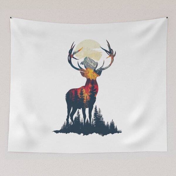 Item preview, Deer In Mountains  designed and sold by NicolasGlowArt.