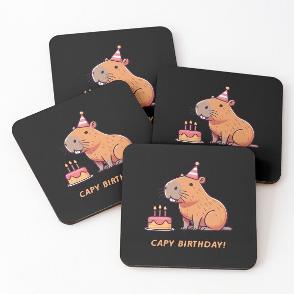 Item preview, Cappy Capy Birthday Capybara Kawaii  designed and sold by These_Prints.