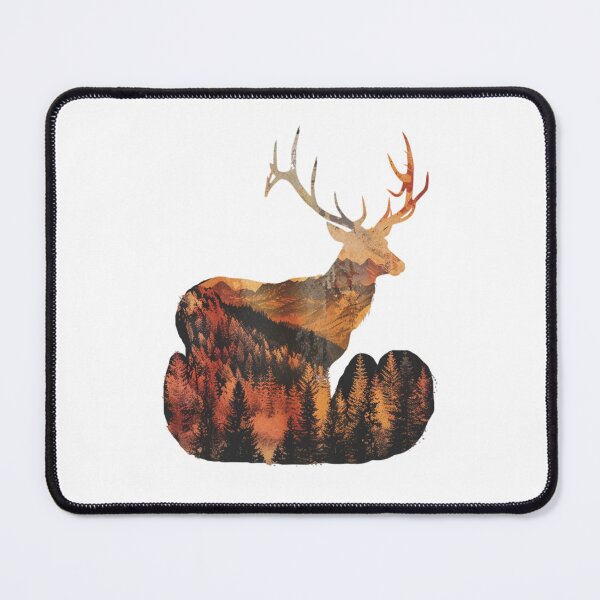 Item preview, Deer Mountains Landscape Sticker designed and sold by NicolasGlowArt.
