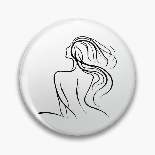 Item preview, One line woman's back drawing, Abstract minimal female single line art  designed and sold by MusesWhispers.
