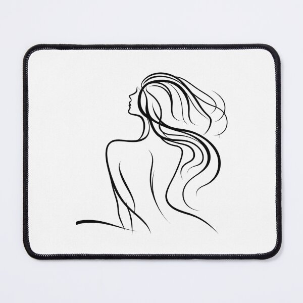 Item preview, One line woman's back drawing, Abstract minimal female single line art designed and sold by MusesWhispers.