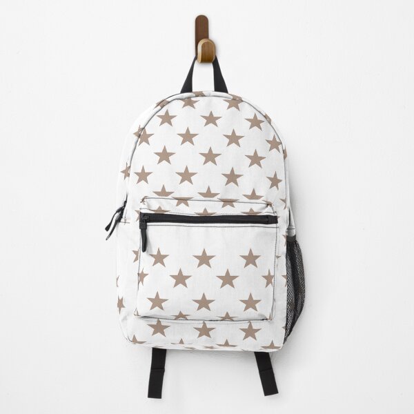 Item preview, Small WARM TAUPE and WHITE STARS designed and sold by RachelMacht.