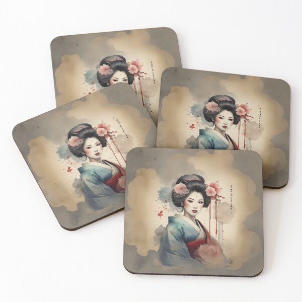 Item preview,  Beautiful geisha, kimono , cherry blossom, sakura, hanami vintage dreamy designed and sold by Coolparrotgirl.