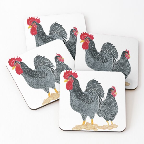 Item preview, Australorp Chicken Pair Painting designed and sold by Sonoran Glimmer.