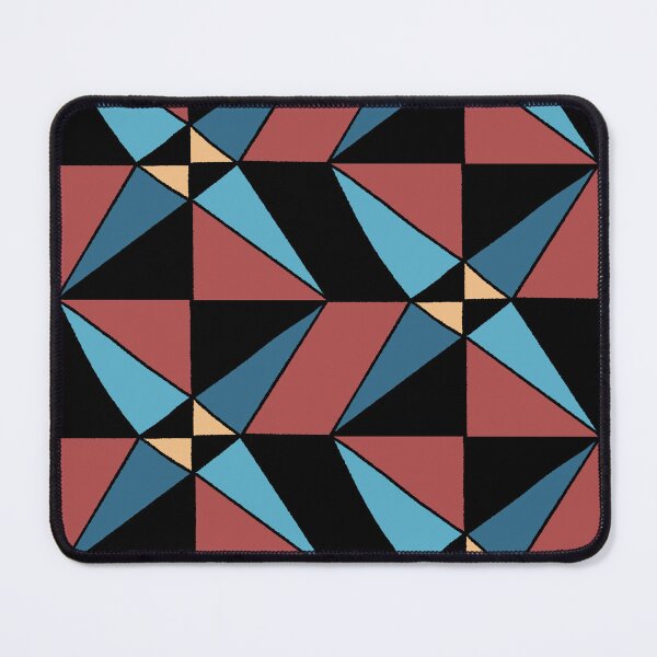 Item preview, Geometric shapes in checkerboard design gold, blue, rust, steel blue designed and sold by naomibroudo.