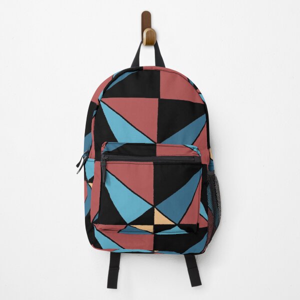 Item preview, Geometric shapes in checkerboard design gold, blue, rust, steel blue designed and sold by naomibroudo.