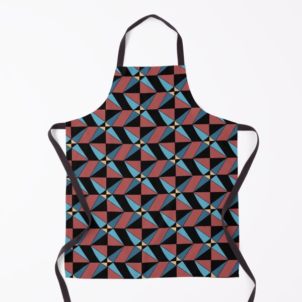 Item preview, Geometric shapes in checkerboard design gold, blue, rust, steel blue designed and sold by naomibroudo.