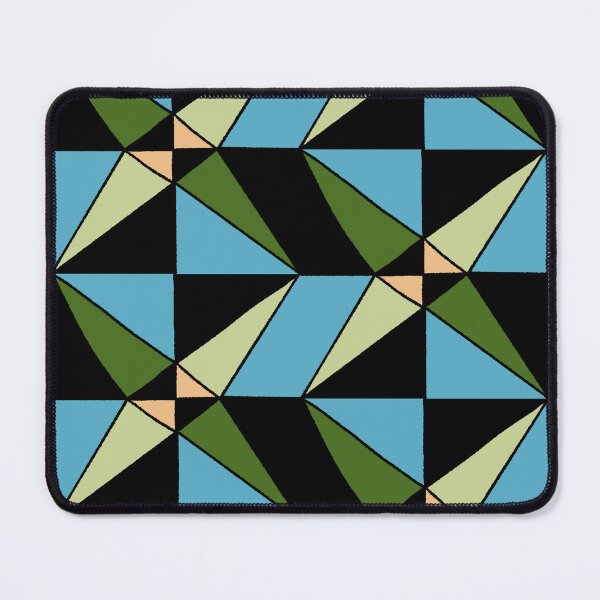 Item preview, Geometric shapes in checkerboard design gold, blue, green, black designed and sold by naomibroudo.