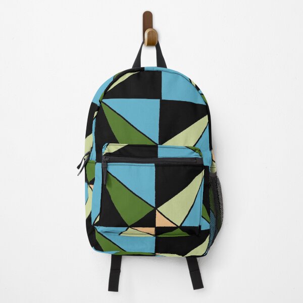 Item preview, Geometric shapes in checkerboard design gold, blue, green, black designed and sold by naomibroudo.