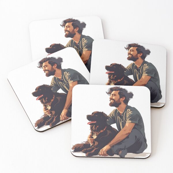 Item preview, man and dog designed and sold by EdicionesJML.
