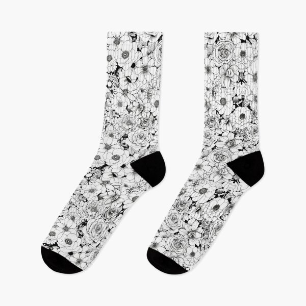 Item preview, Flowers Black & White Meadow Floral designed and sold by Magnuna.