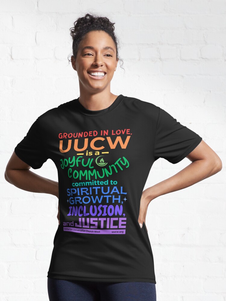 Thumbnail 6 of 7, Active T-Shirt, UUCWs Mission Statement (for darker colors) designed and sold by UUCW.