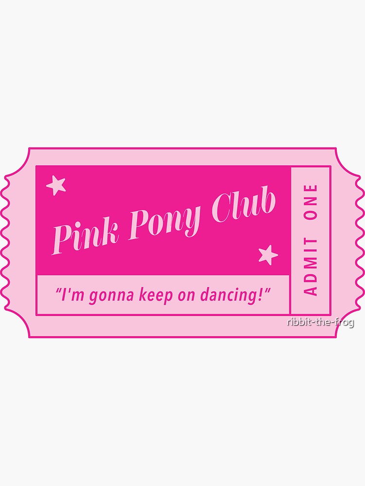 Thumbnail 3 of 3, Sticker, Pink Pony Club designed and sold by ribbit-the-frog.