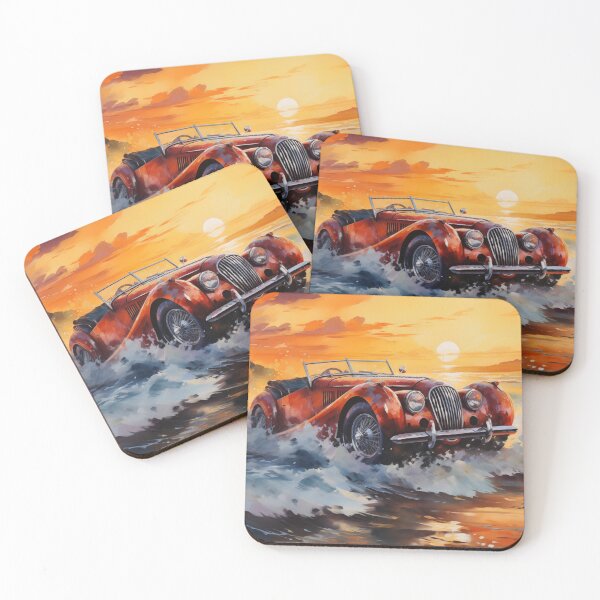 Item preview,  "Sunset Jaguar Drive: The Crimson Classic" designed and sold by Hasyavana.