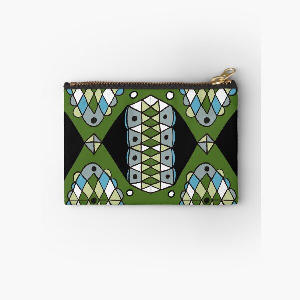 Item preview, Geometric wobbly doodle in mint green, blue, forest green, black designed and sold by naomibroudo.