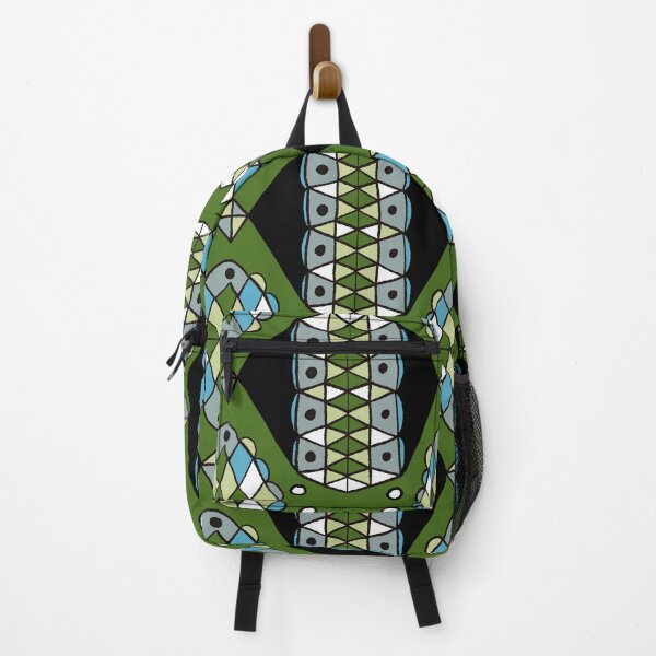 Item preview, Geometric wobbly doodle in mint green, blue, forest green, black designed and sold by naomibroudo.