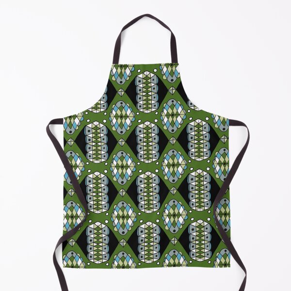 Item preview, Geometric wobbly doodle in mint green, blue, forest green, black designed and sold by naomibroudo.