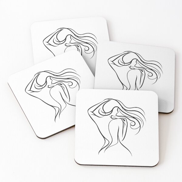 Item preview,  One line woman's back drawing, Abstract minimal female single line art  designed and sold by MusesWhispers.