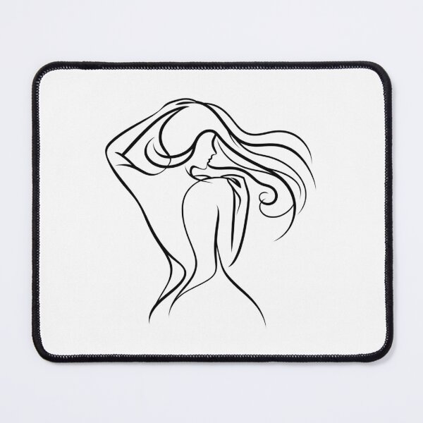 Item preview, One line woman's back drawing, Abstract minimal female single line art designed and sold by MusesWhispers.