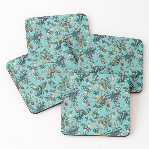Item preview, Cicada pattern Insect Enthusiasts entomology blue designed and sold by AlchemyColor.