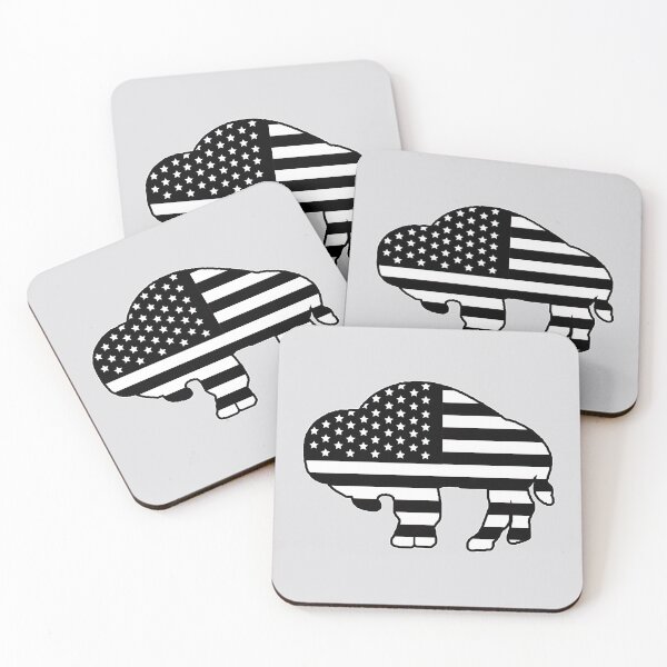 Item preview, Buffalo American Flag B/W Silhouette designed and sold by bamatt30.