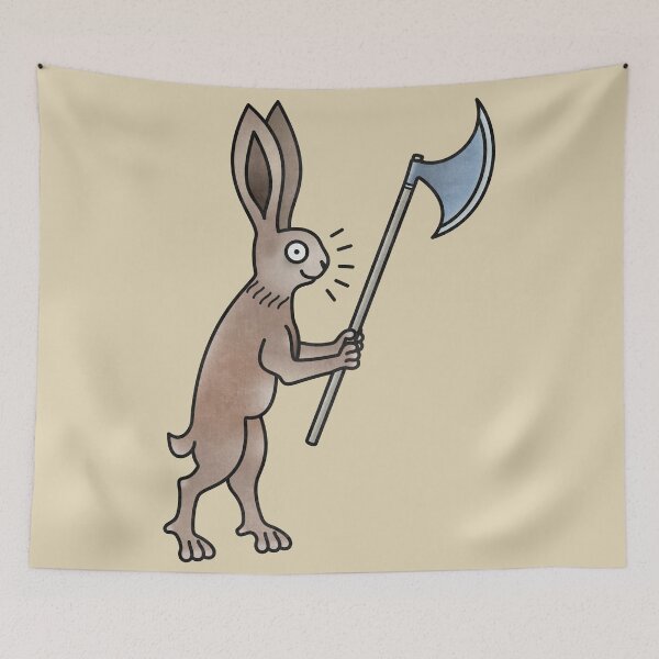 Item preview, Medieval Marginalia Rabbit Psycho designed and sold by MargiKnights.