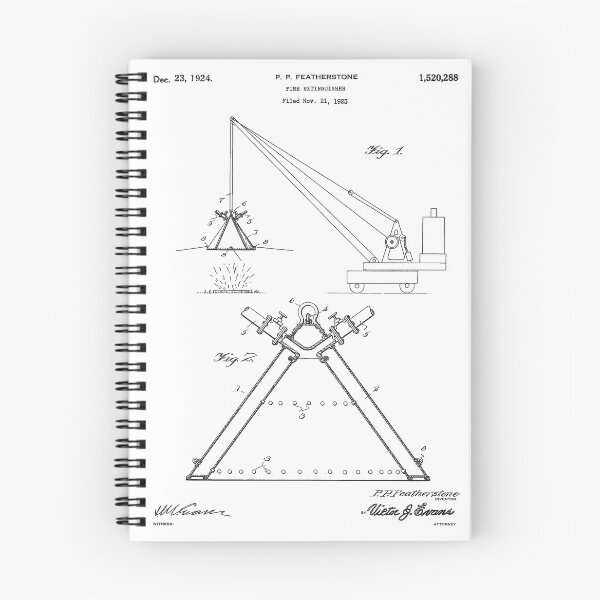 Item preview, Vintage Patent Art Fire White Background designed and sold by Peek-Designs.