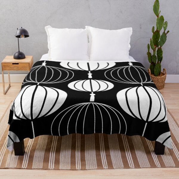 Item preview, Asian Art Deco Black And White Lantern Pattern designed and sold by DEC02.