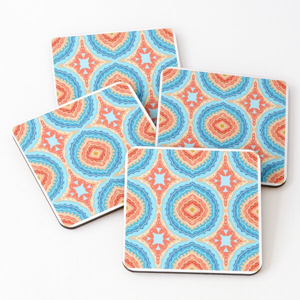 Item preview, Summer beach day Diamond motif - blue, orange, red, sand designed and sold by naomibroudo.