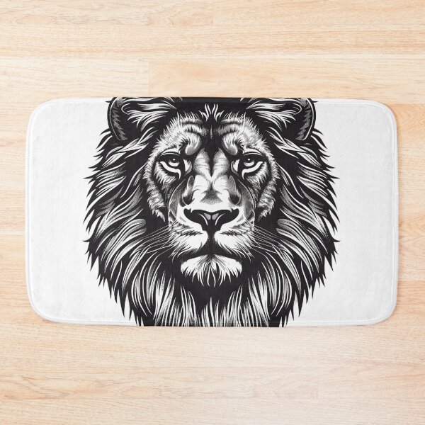 Item preview, Majestic Lion Portrait in Monochrome With Artistic Strokes and Splatter Effects designed and sold by Reichcorp.
