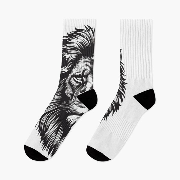 Item preview, Majestic Lion Portrait in Monochrome With Artistic Strokes and Splatter Effects designed and sold by Reichcorp.