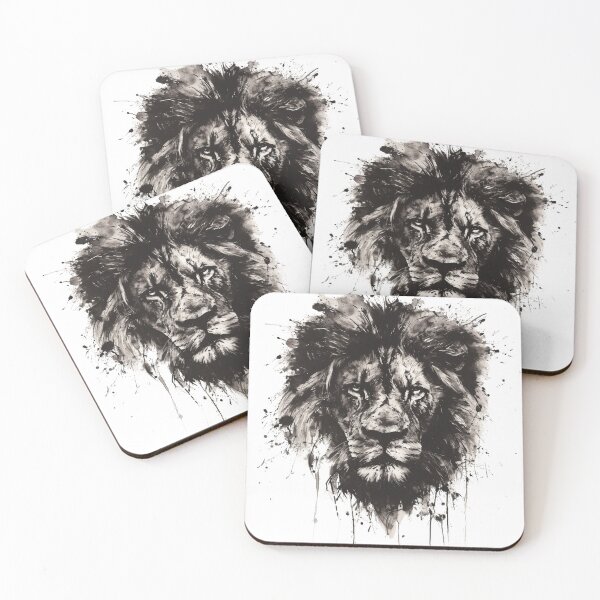 Item preview, Majestic Lion Portrait in Monochrome With Artistic Strokes and Splatter Effects designed and sold by Reichcorp.