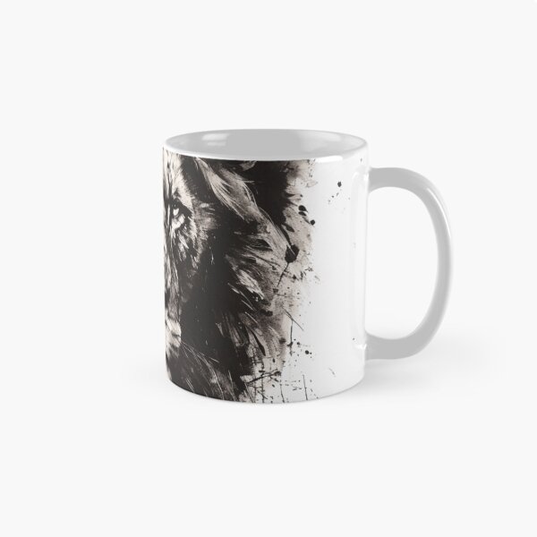 Item preview, Majestic Lion Portrait in Monochrome With Artistic Strokes and Splatter Effects designed and sold by Reichcorp.