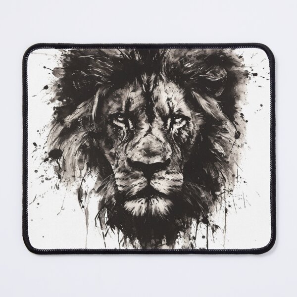 Item preview, Majestic Lion Portrait in Monochrome With Artistic Strokes and Splatter Effects designed and sold by Reichcorp.