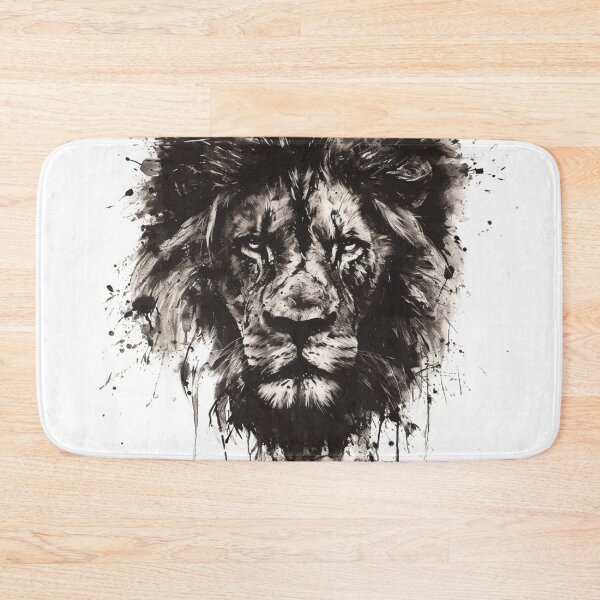 Item preview, Majestic Lion Portrait in Monochrome With Artistic Strokes and Splatter Effects designed and sold by Reichcorp.