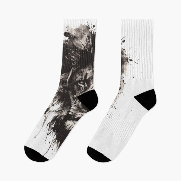 Item preview, Majestic Lion Portrait in Monochrome With Artistic Strokes and Splatter Effects designed and sold by Reichcorp.