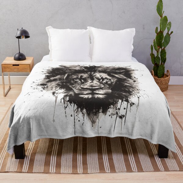Item preview, Majestic Lion Portrait in Monochrome With Artistic Strokes and Splatter Effects designed and sold by Reichcorp.