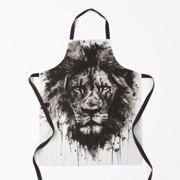 Item preview, Majestic Lion Portrait in Monochrome With Artistic Strokes and Splatter Effects designed and sold by Reichcorp.