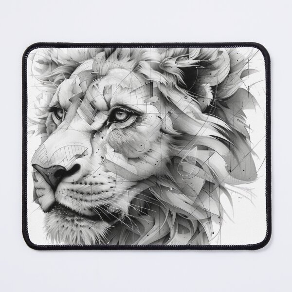 Item preview, Majestic Lion Portrait in Monochrome With Artistic Strokes and Splatter Effects designed and sold by Reichcorp.